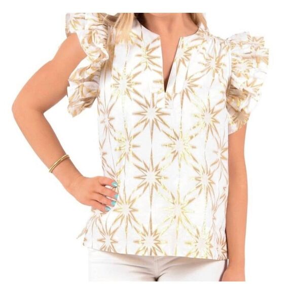 Emily McCarthy NWT Maggie Top in Gold Burst Size M - Picture 3 of 7